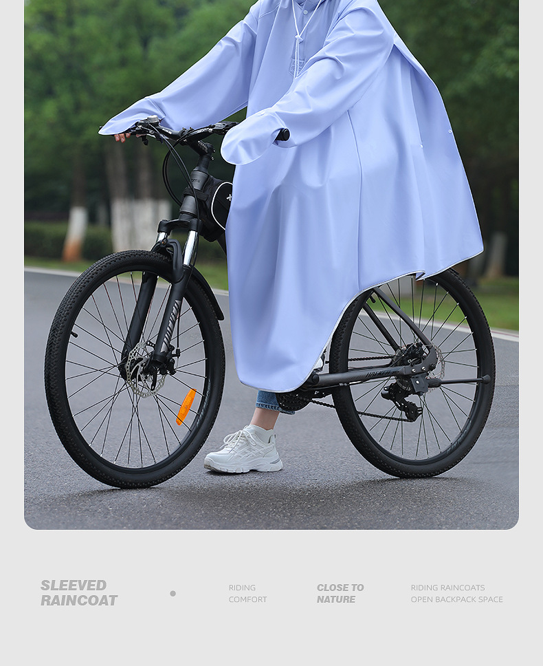 Herren-Fahrrad-Regenmantel, lang, Vollkörperschutz
