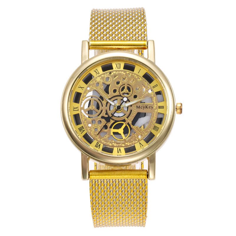 Herrenquarzuhr, Openwork-Design, Mesh-Armband