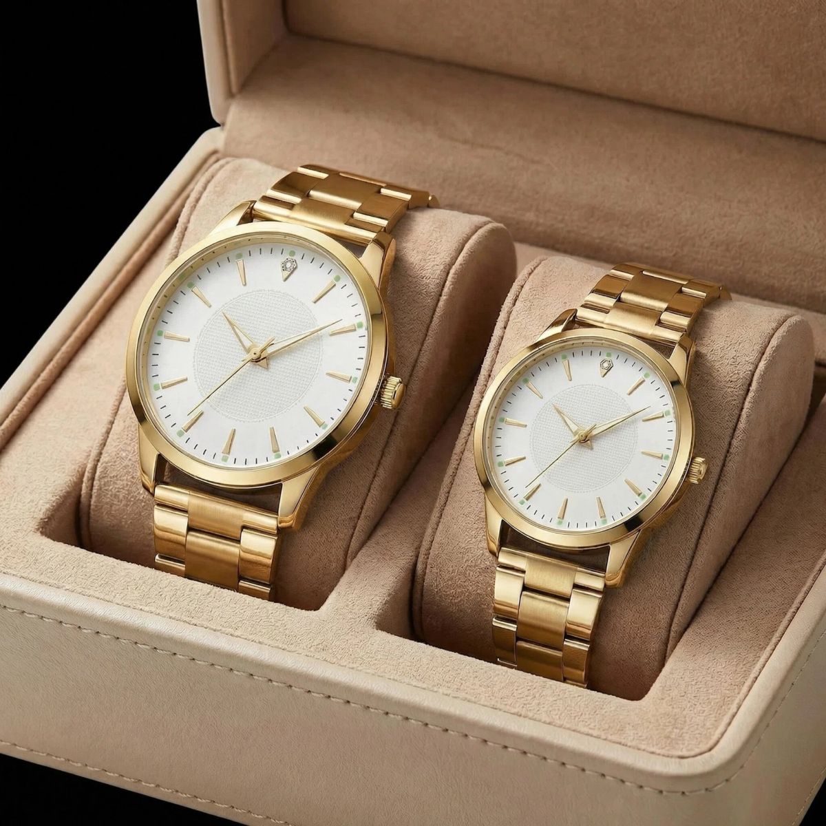 Unisex steel band quartz watch, couple style