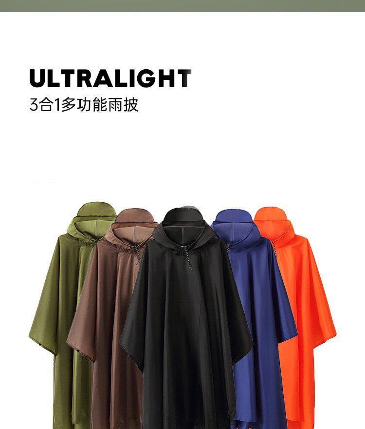 3-in-1 yağmurluk pelerini, outdoor, çok fonksiyonlu