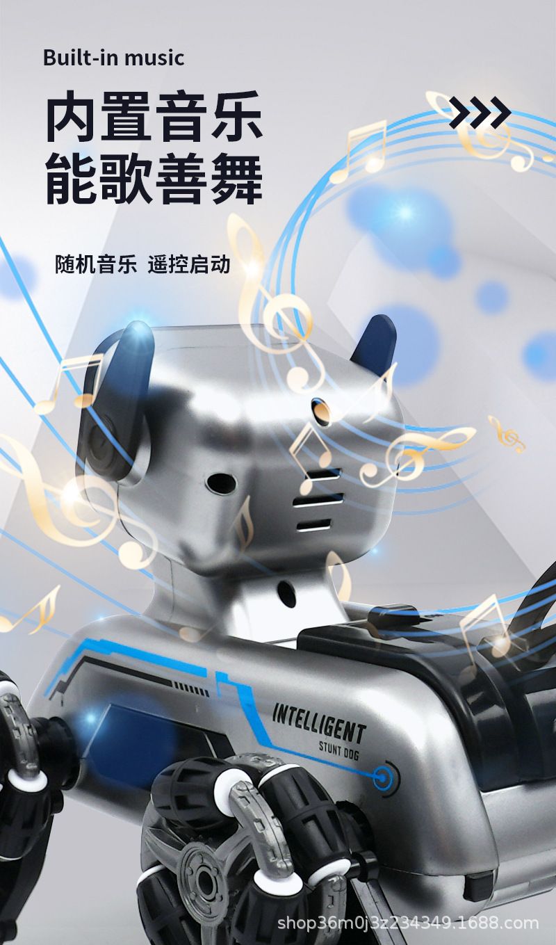 Remote control car 8-wheel robot dog stunt toy