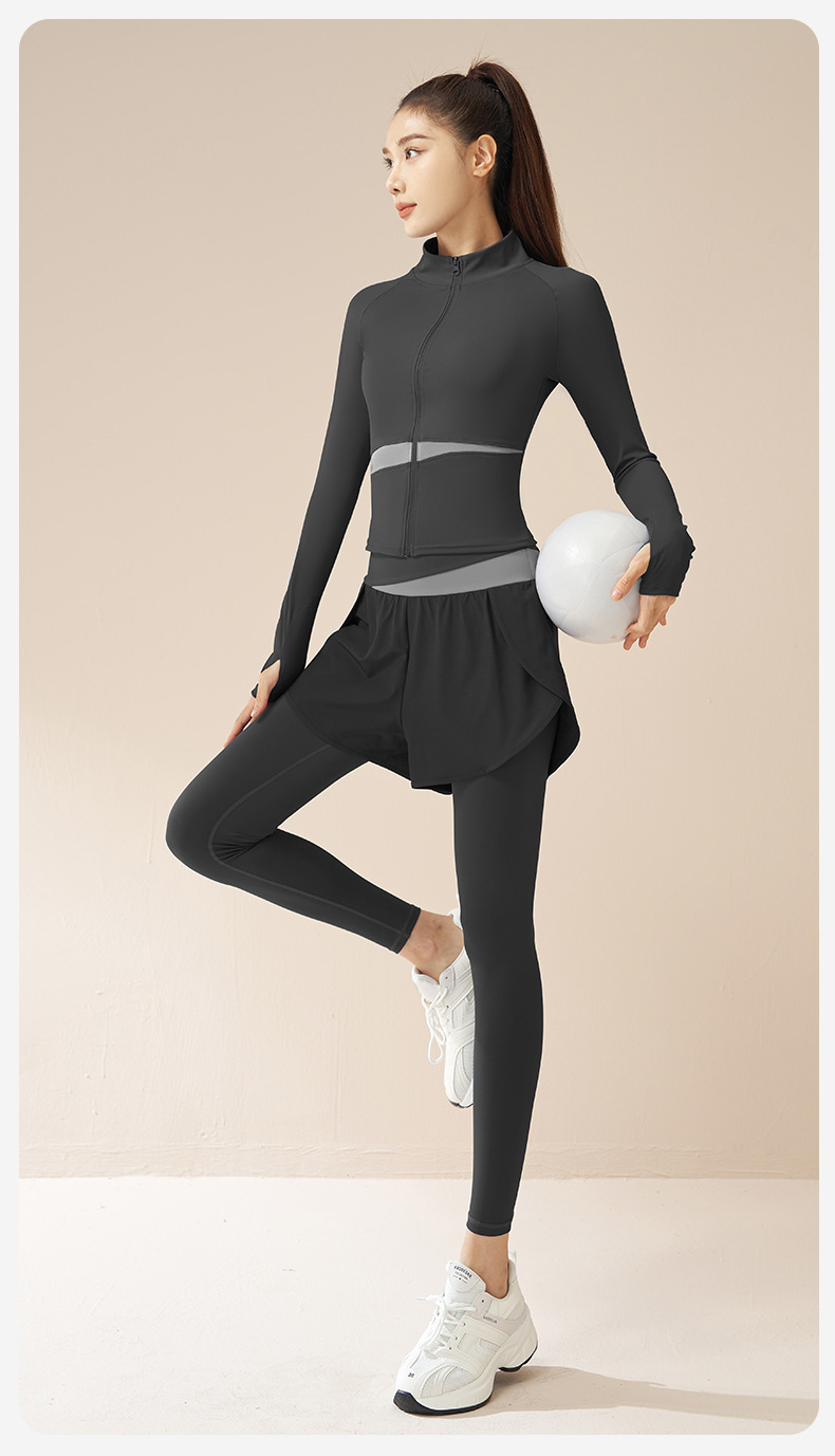 Juyitang Herbst-Winter Sportkleid, schlanke Yoga-Bekleidung