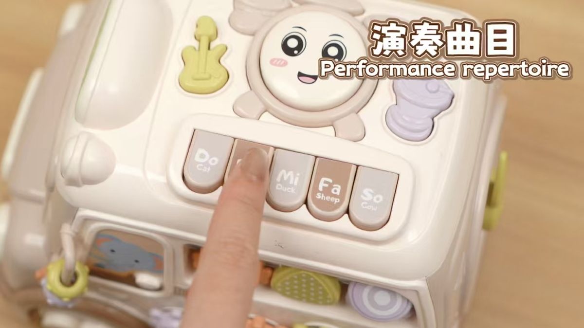 嘉尔乐益智电动积木车儿童音乐琴故事早教儿童声光宝宝学爬玩具车