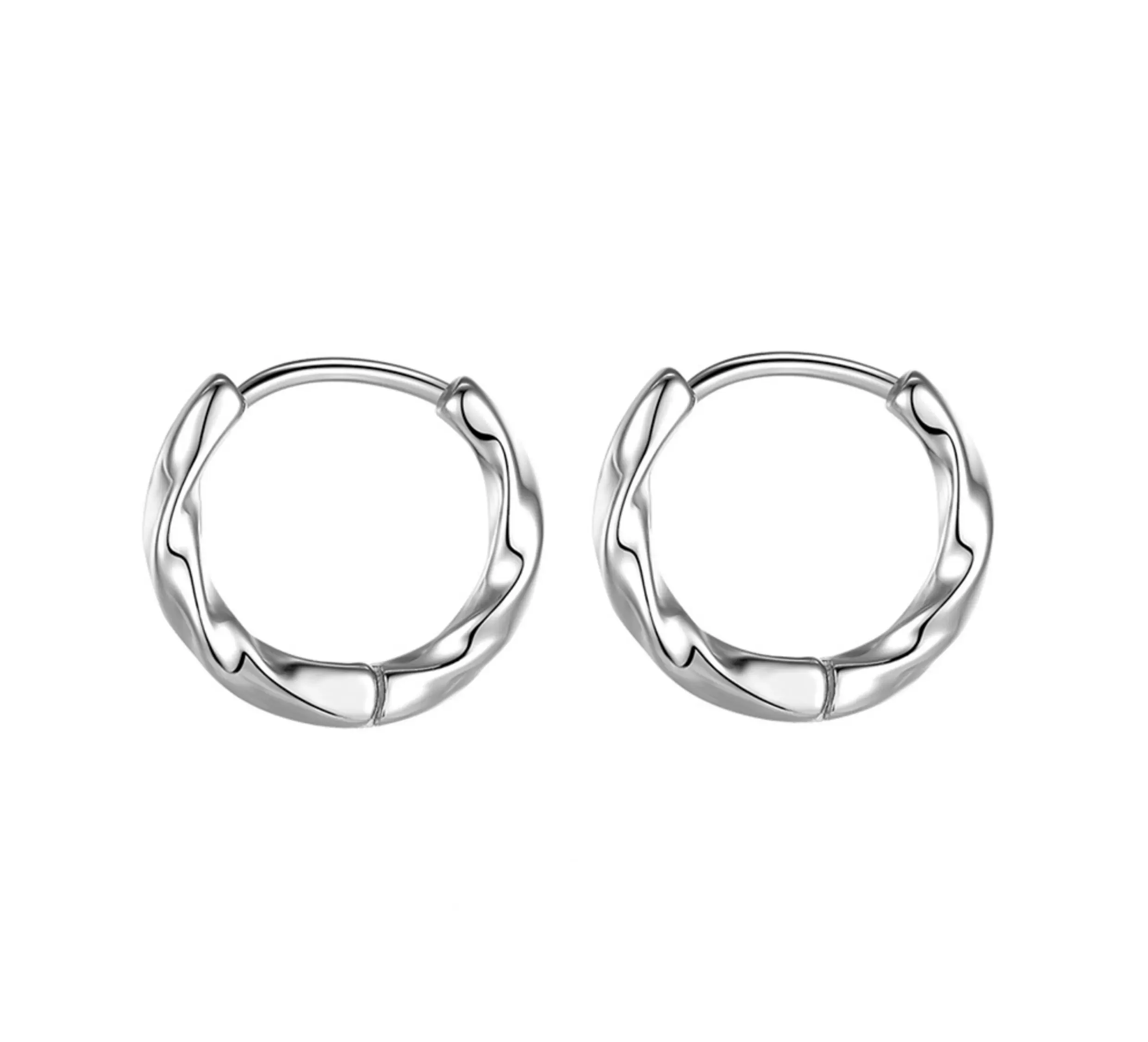 Silver Möbius stud earrings, 999 sterling, unisex