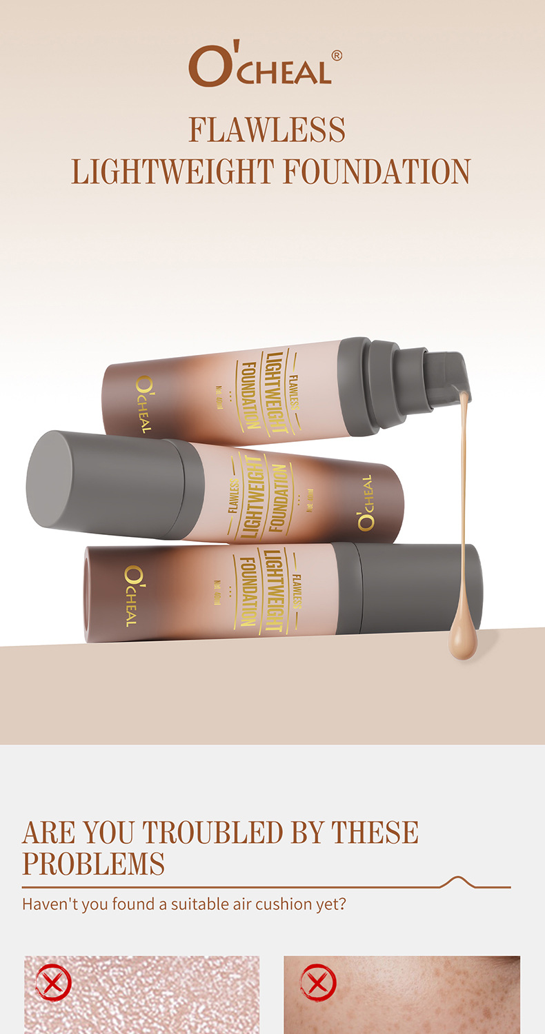 OCHEAL liquid foundation, natural flawless with sponge