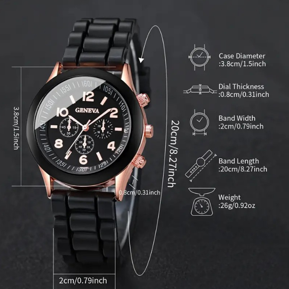 Damen-Quarzuhr mit Silikonarmband, koreanischer Stil, schlichtes Design