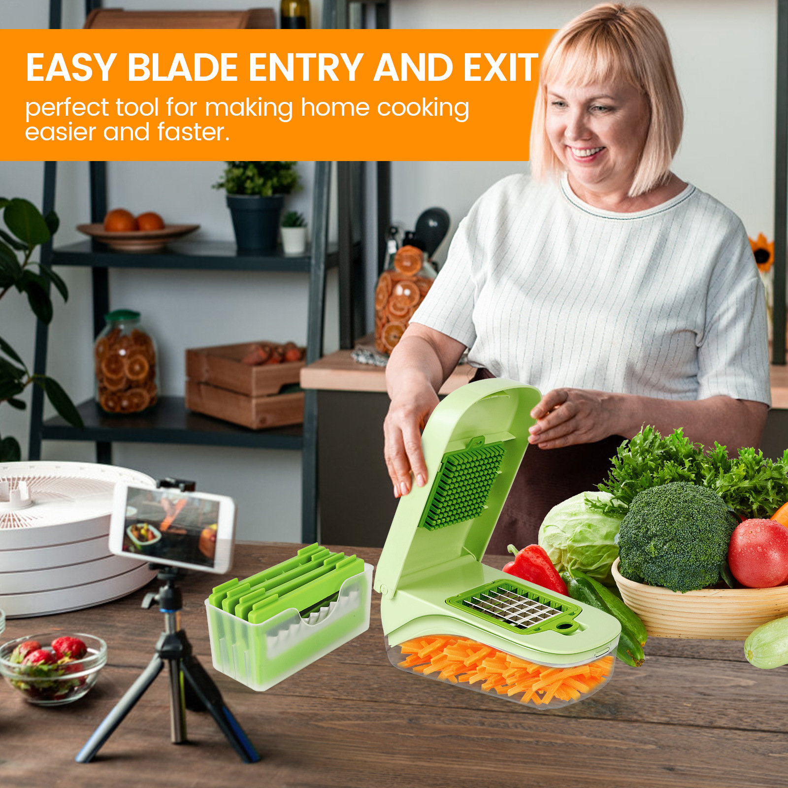 Multifunctional Vegetable Chopper Slicer Shredder