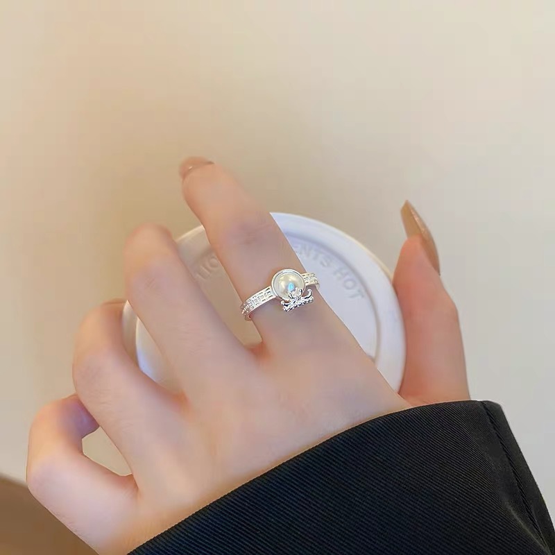 S925 Sterling Silber Doppelherz-Ring offenes Design