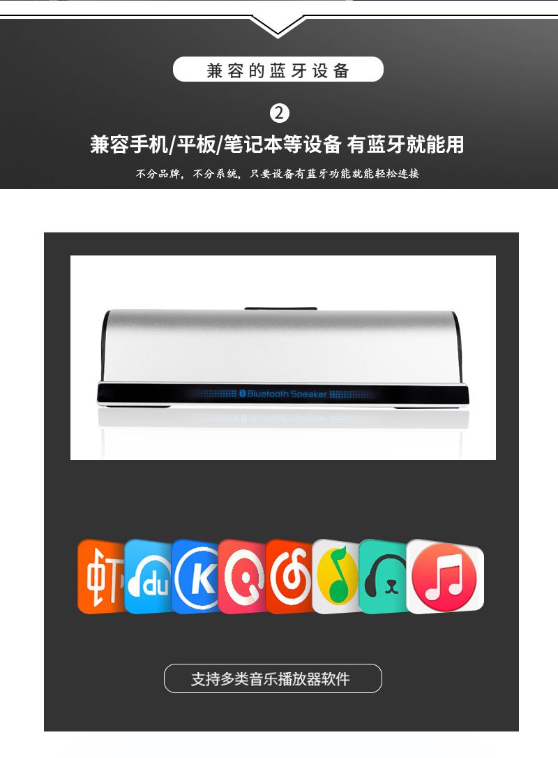 Bluetooth-Lautsprecher tragbar Stereo für Handy, iPad, Tablet