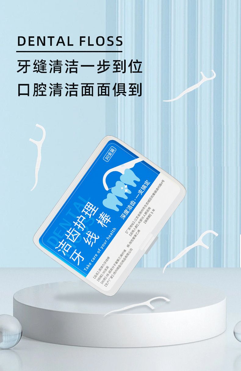 Dental care kit with toothbrush, toothpaste, floss and mouthwash