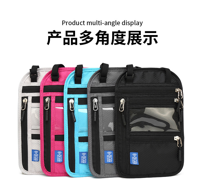 RFID document organizer, neck strap, passport protection case