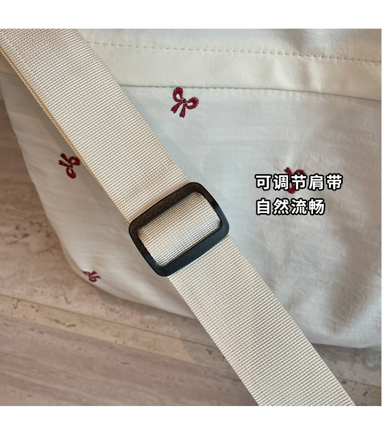 Bow-Detail Large-Capacity Travel Bag with Padding, Single Shoulder