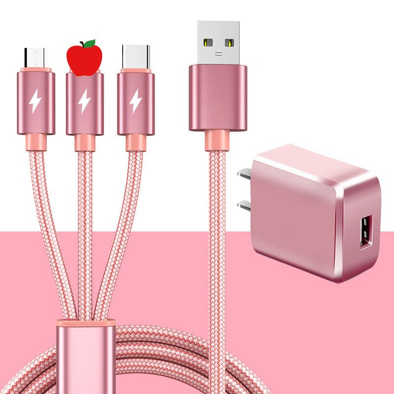 3-in-1 Schnelllade-Adapter kompatibel mit Huawei/OPPO/Apple/Android