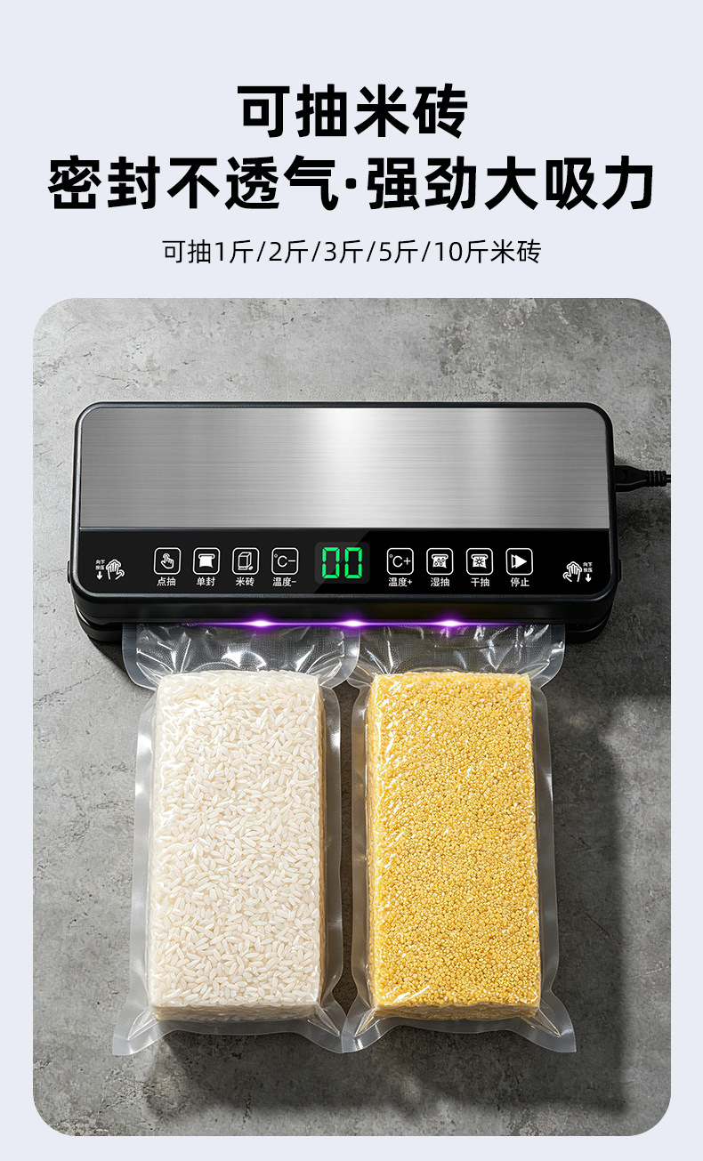 Stainless steel vacuum sealer, wet and dry use