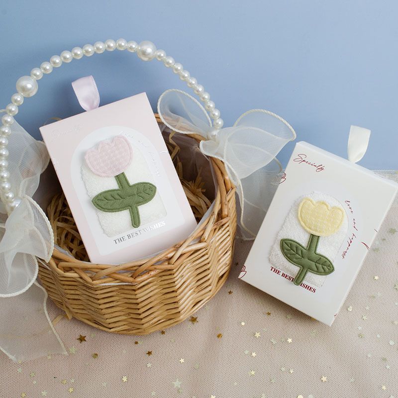 Tulpen-Handtuch-Geschenkset, 4-teilig