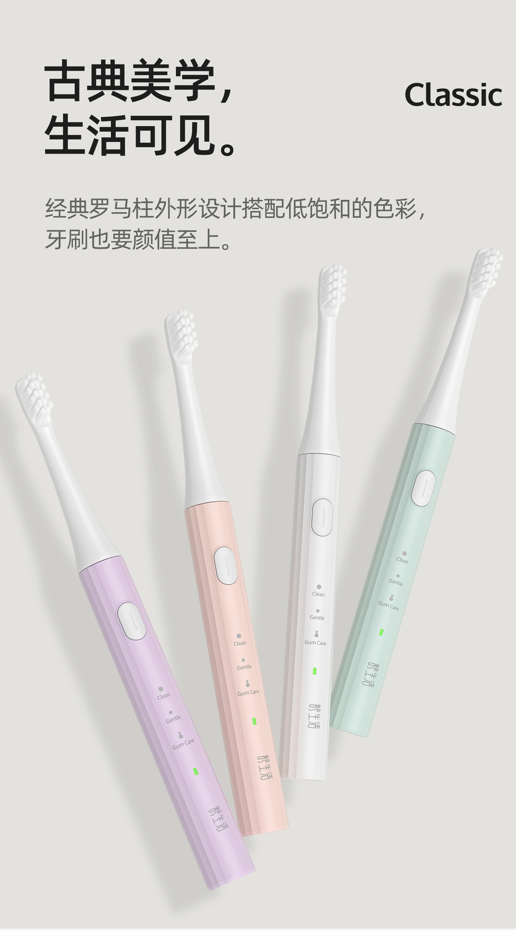 Sonic electric toothbrush for adults, rechargeable soft bristles