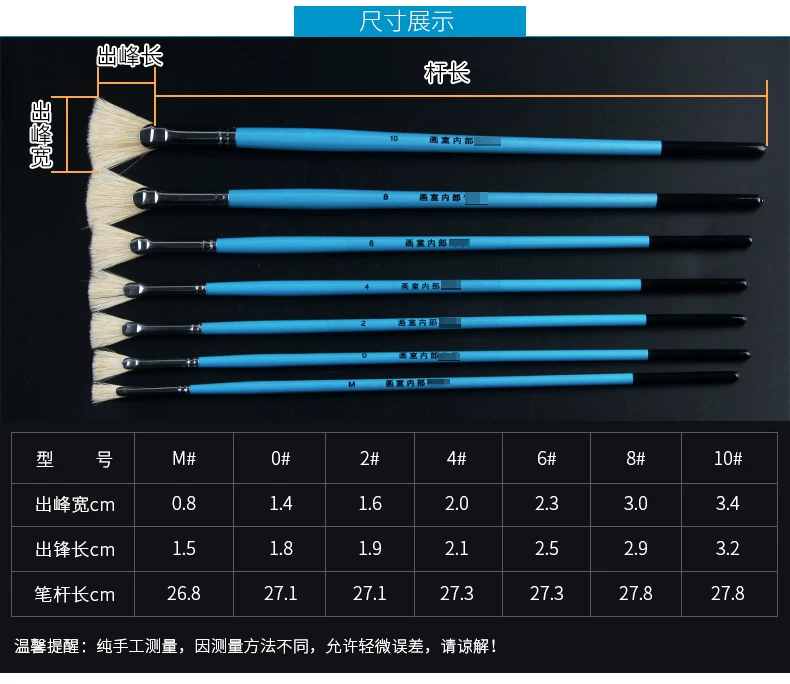 Magritte Art Brush Set, Gouache Fan Brushes