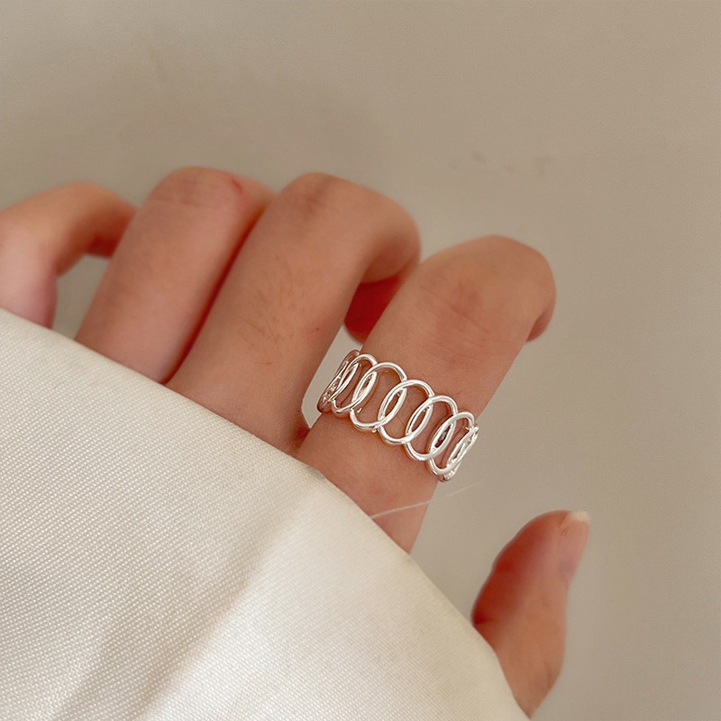 Damenring aus 925er Silber, unregelmäßiges Design