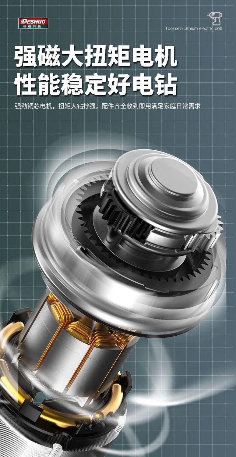 Elektrobohrersatz mit Lithium-Ionen-Akku, 120+ Teile
