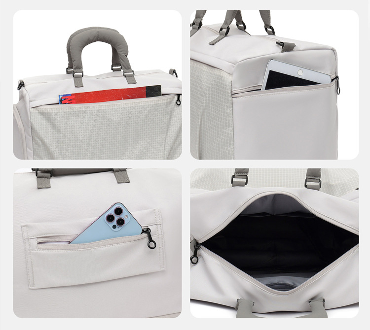 Extra-large travel bag expandable, wet and dry compartments