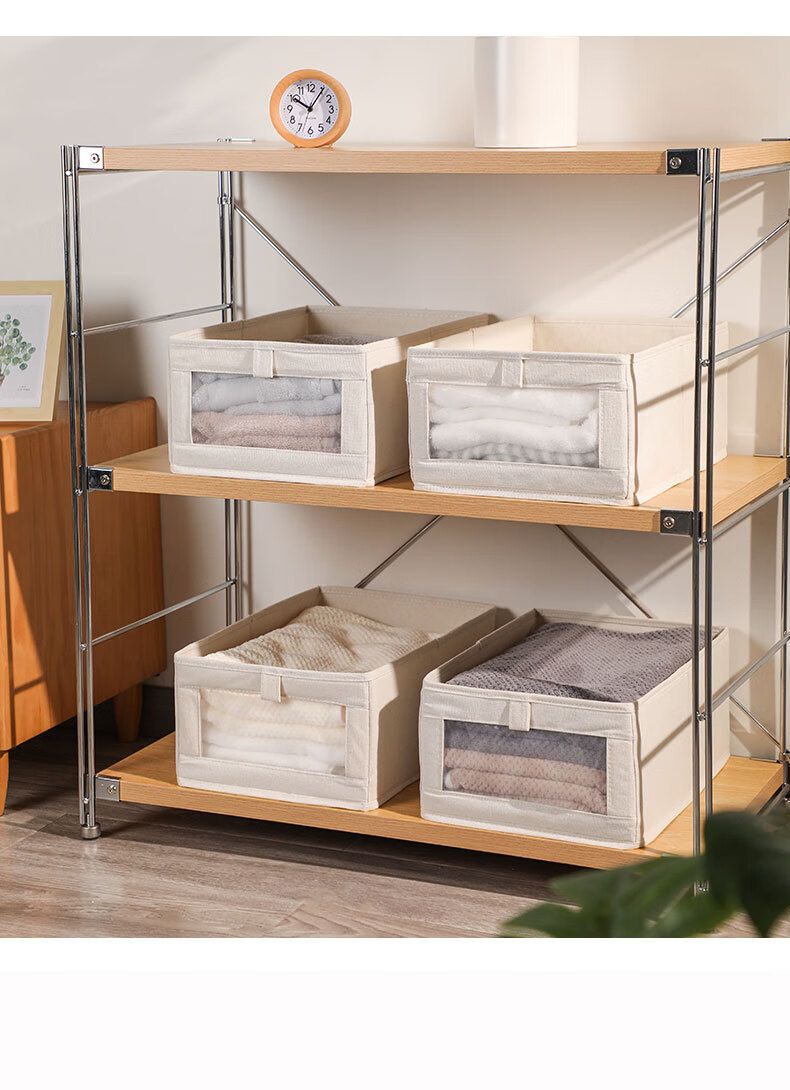 Cotton Linen Clothing Storage Box Foldable Large Capacity