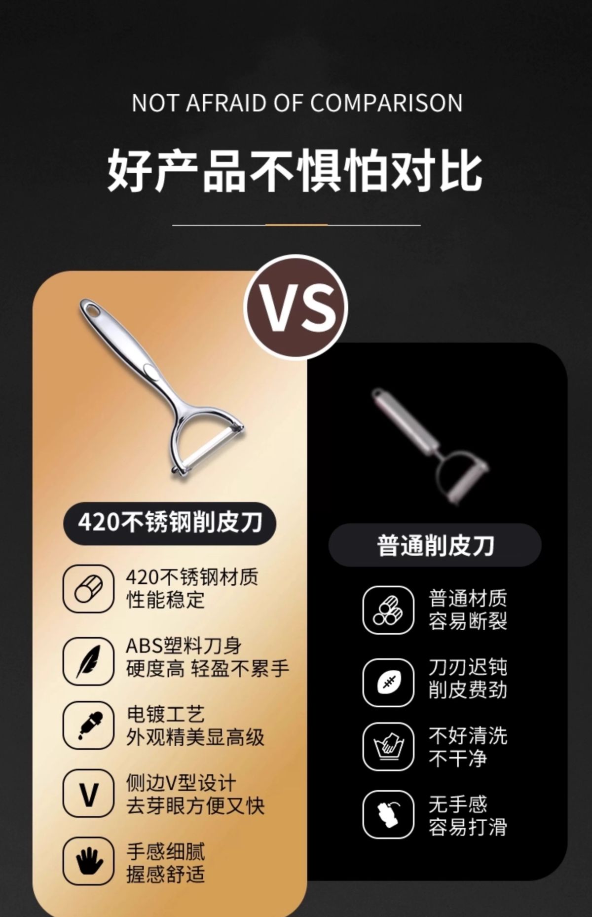 Stainless steel multi-functional peeler knife for potatoes and fruits