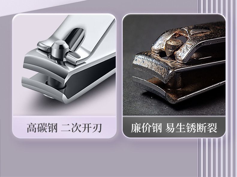 抖音同款渐变色指甲刀四件套旋转包指甲剪套装大小号斜口指甲刀