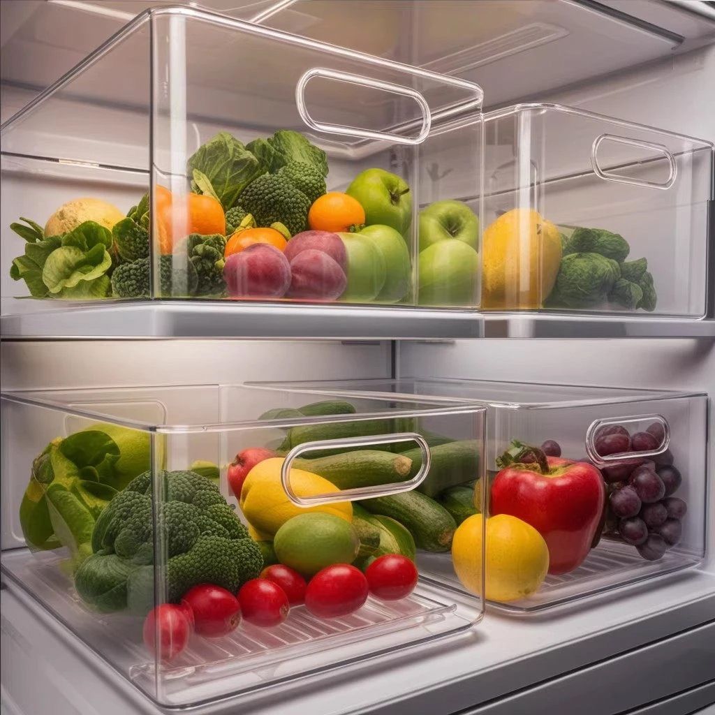 Große Küchen-Aufbewahrungsbox Kühlschrank-Korb großes Fassungsvermögen