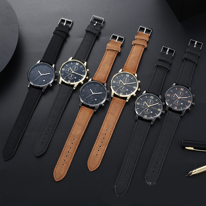 Men's wristwatch with steel band, calendar and chronograph, quartz movement