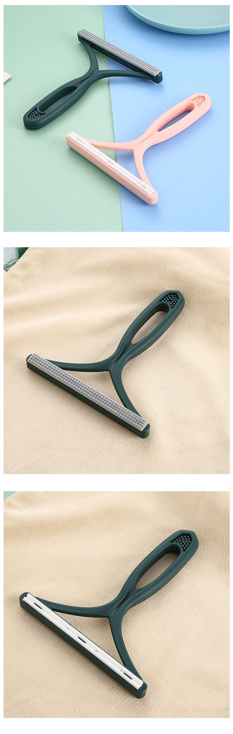 Manual double-sided lint remover for clothing and fabrics