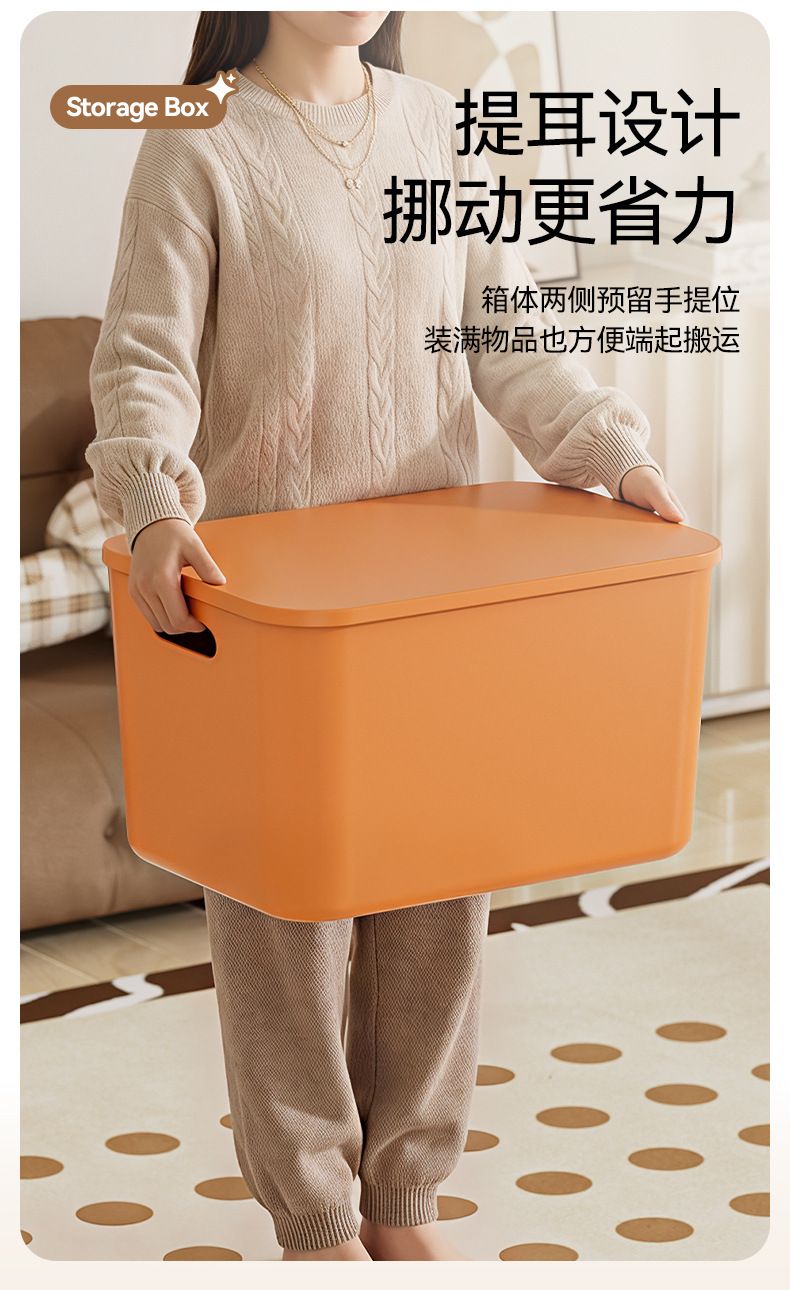 PP plastic storage box with lid, thickened, large capacity