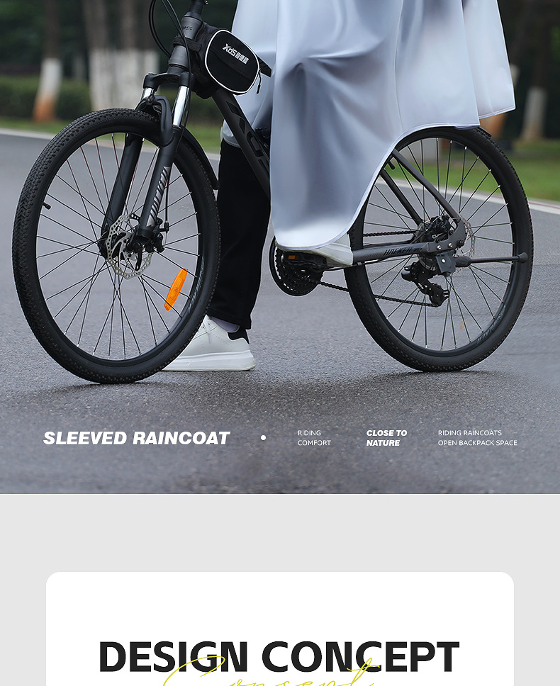 Herren-Fahrrad-Regenmantel, lang, Vollkörperschutz