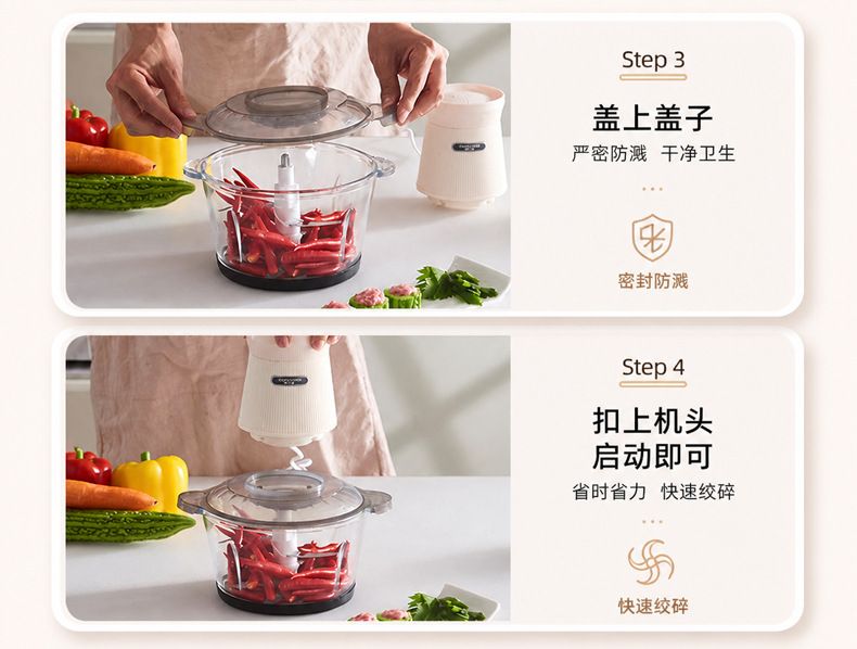 Glass cup automatic meat grinder 2025