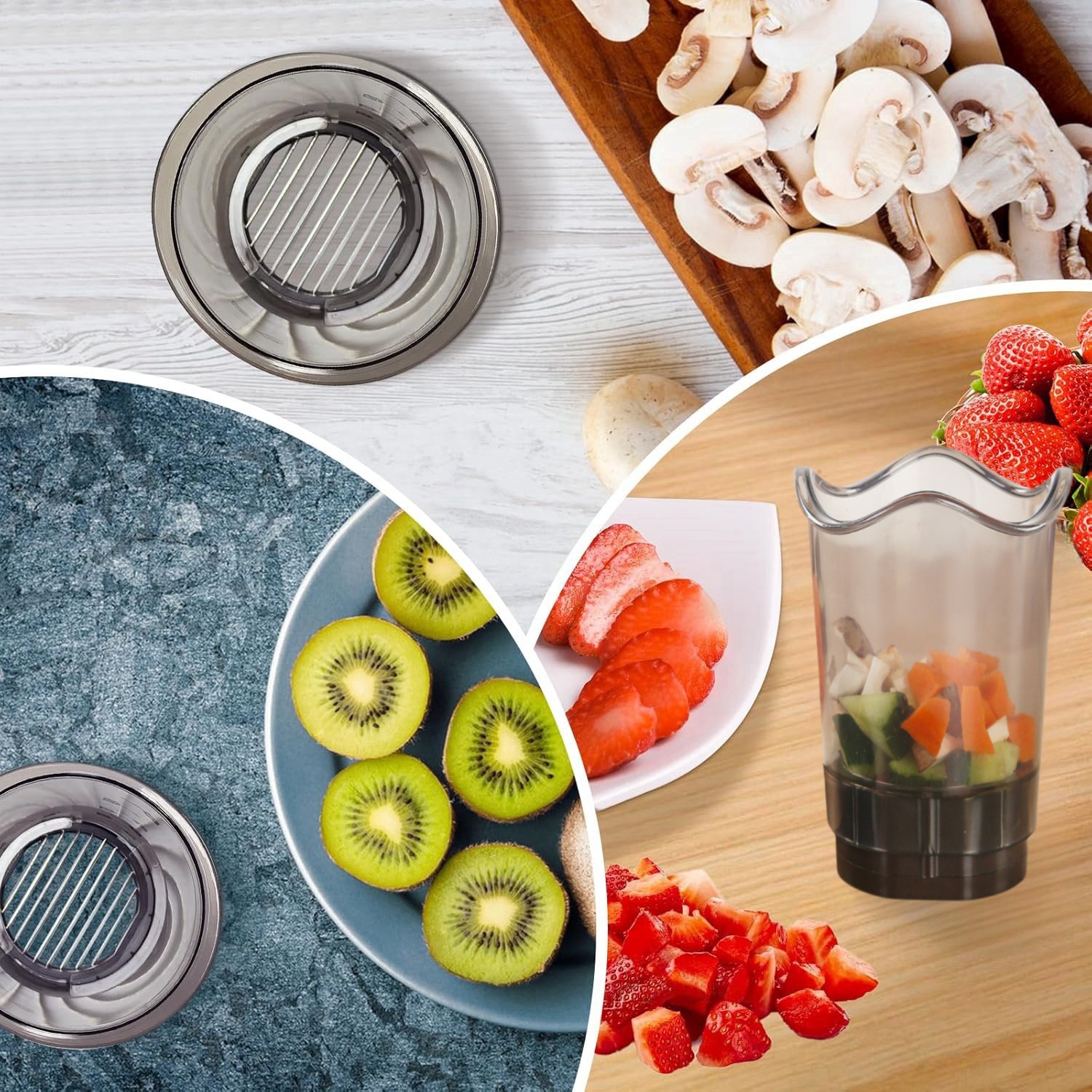 Multifunktionaler Obst- und Gemüseschneider für Karotten, Kartoffeln und Erdbeeren