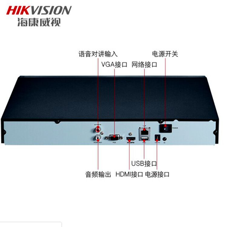 Hikvision DS-7832N-R2 32 kanallı iki diskli sabit disk video kaydedici H.265 NVR izleme ana bilgisayarı