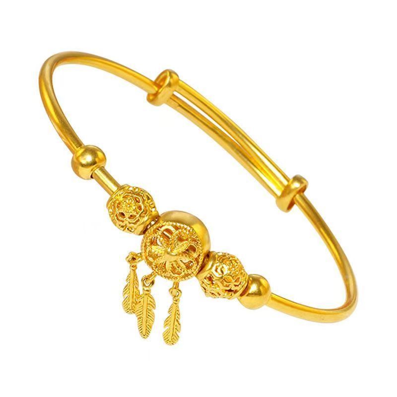 Dream catcher bracelet, sand gold, push-pull closure