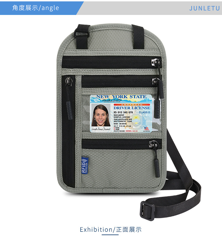 Document Bag with RFID Protection, Neck Hanging