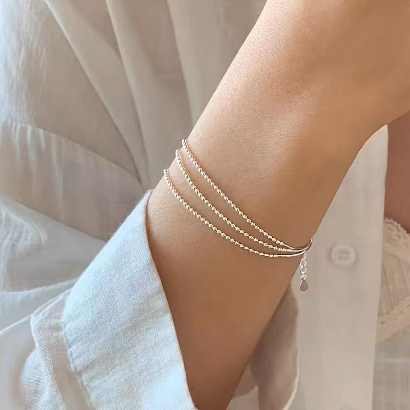 S925 sterling silver moonstone seven star bracelet elegant