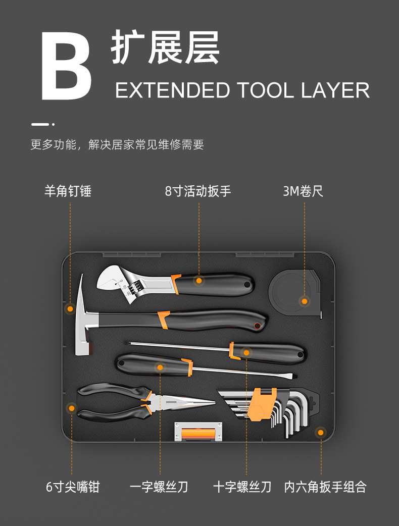 High torque brushless electric drill with tool kit