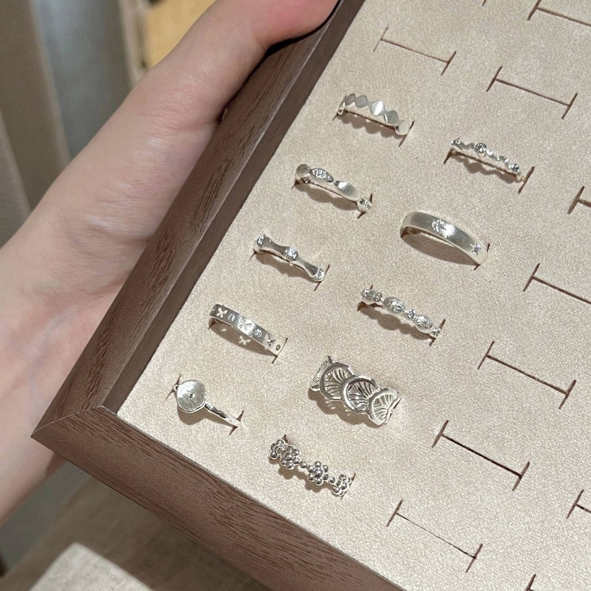 S925 Sterling Silver Lace Pattern Open Ring Women
