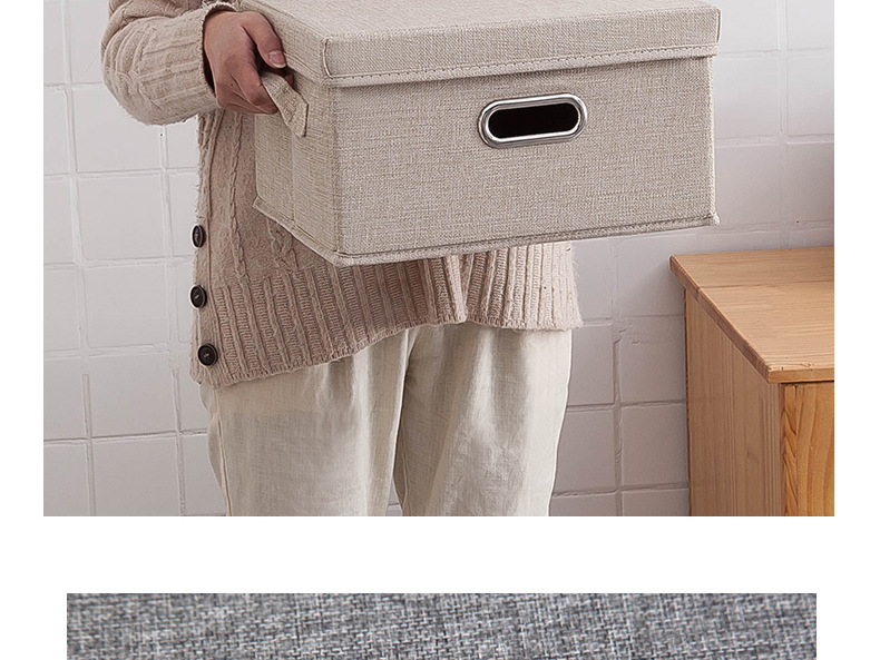 Foldable fabric clothing storage box with lid and drawers