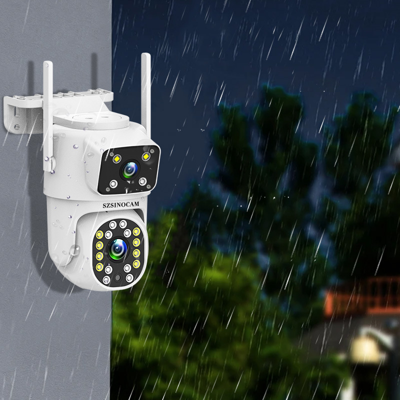 Dual-lens 2.4GHz wireless camera home security two-way intercom