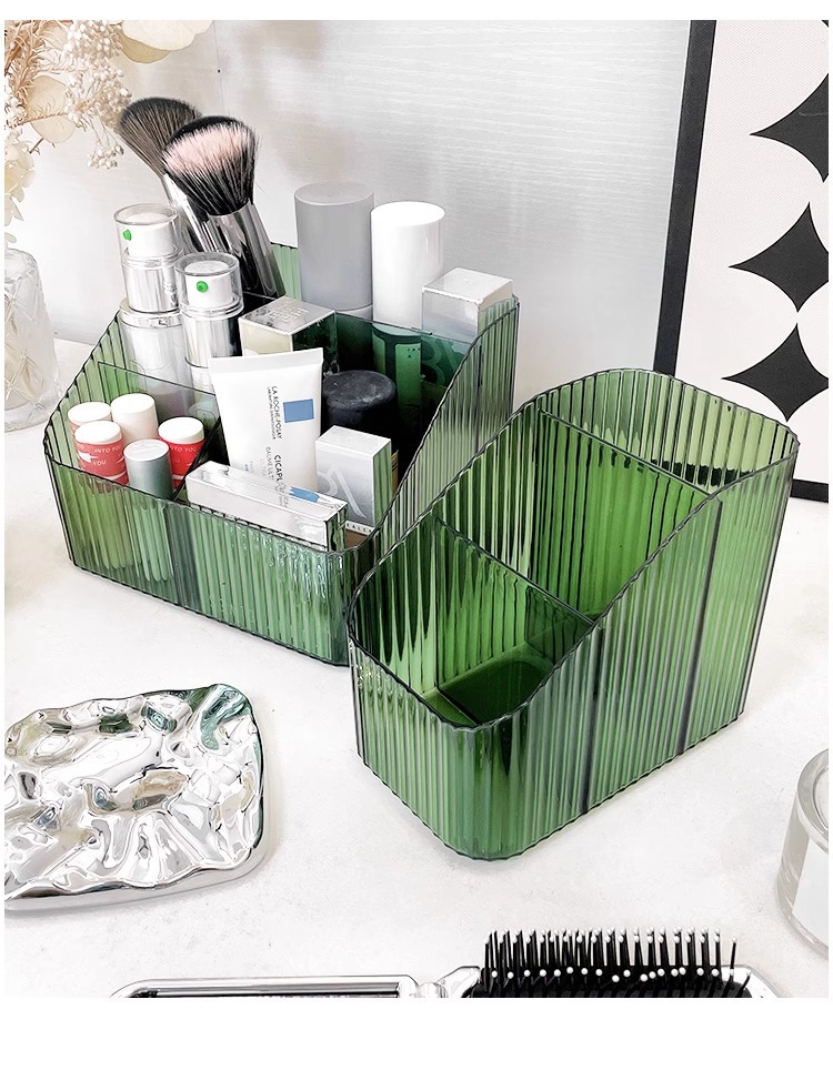 Transparent cosmetics storage box, desktop organizer
