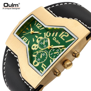 OULM Herrenarmbanduhr, Multi-Zeitzonen, großes Zifferblatt, HP1349