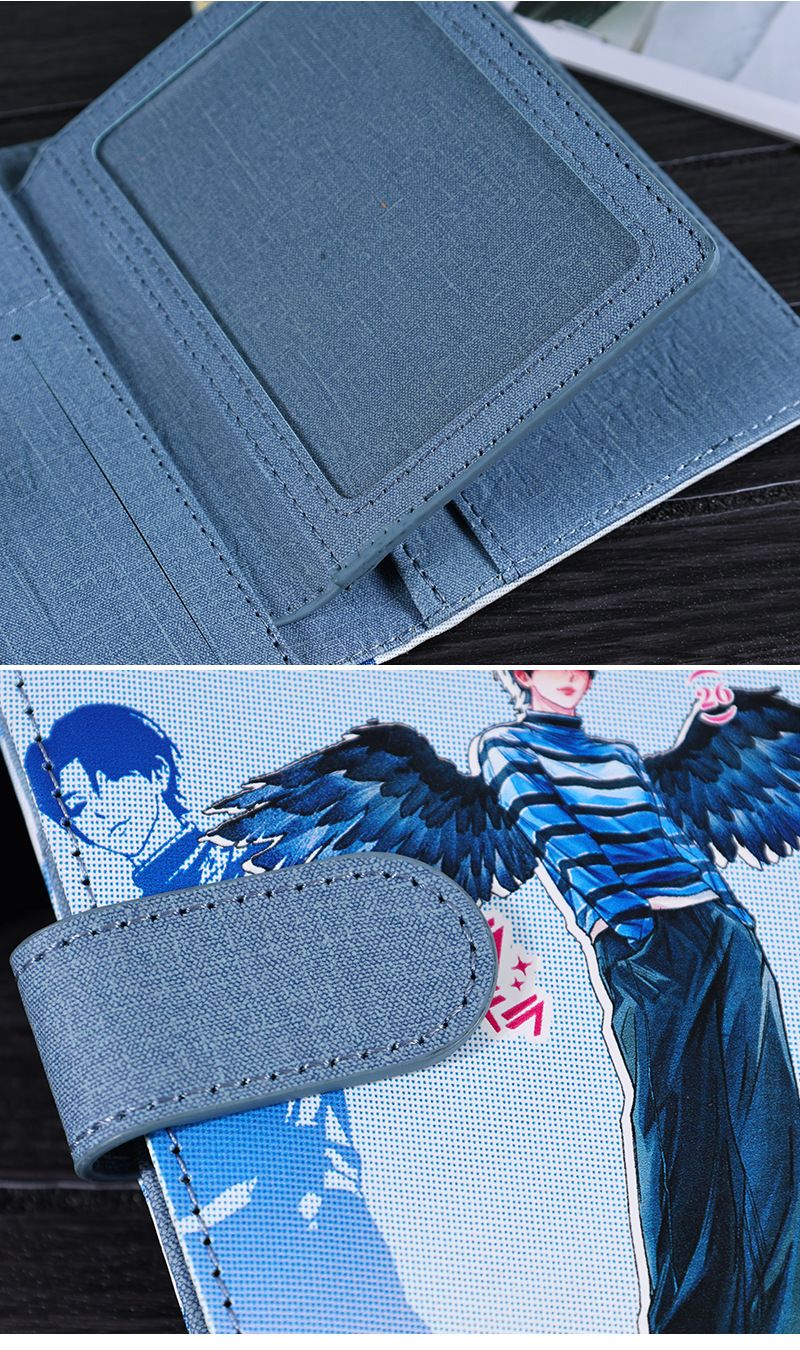 Passport holder leather multi-card slots magnetic closure