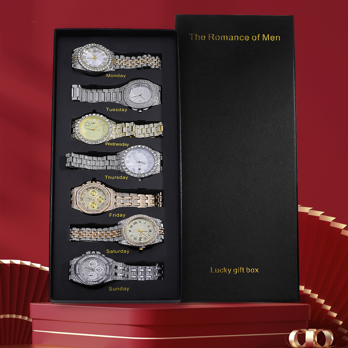 Men's 7-Piece Gift Set, Fashionable Watches
