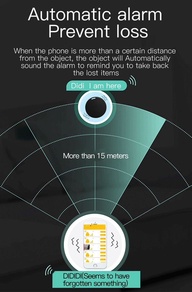 Round Bluetooth Tracker Ultra-Thin Anti-Loss Device