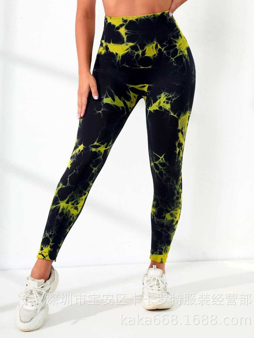 Üretici batik yoga pantolonu kaynak üreticisi sınır ötesi dikişsiz yoga pantolonu yüksek belli şeftali kalça kaldırma spor fitness