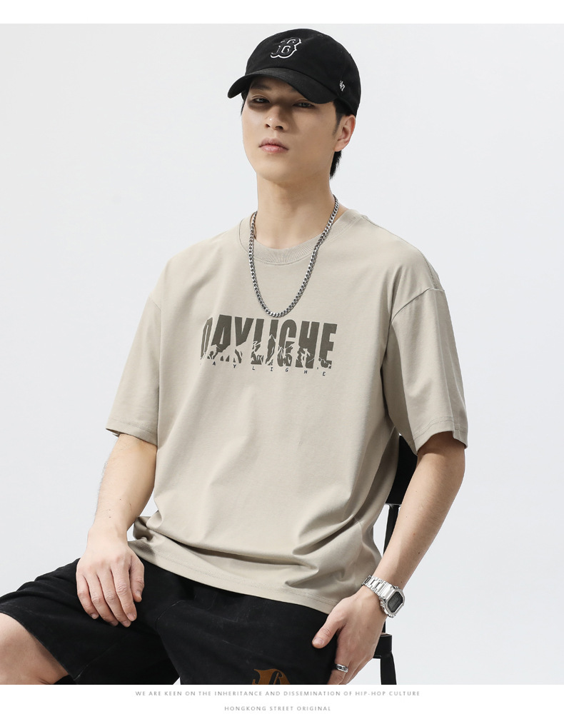 Summer men's t-shirt, short sleeve, crew neck, children's