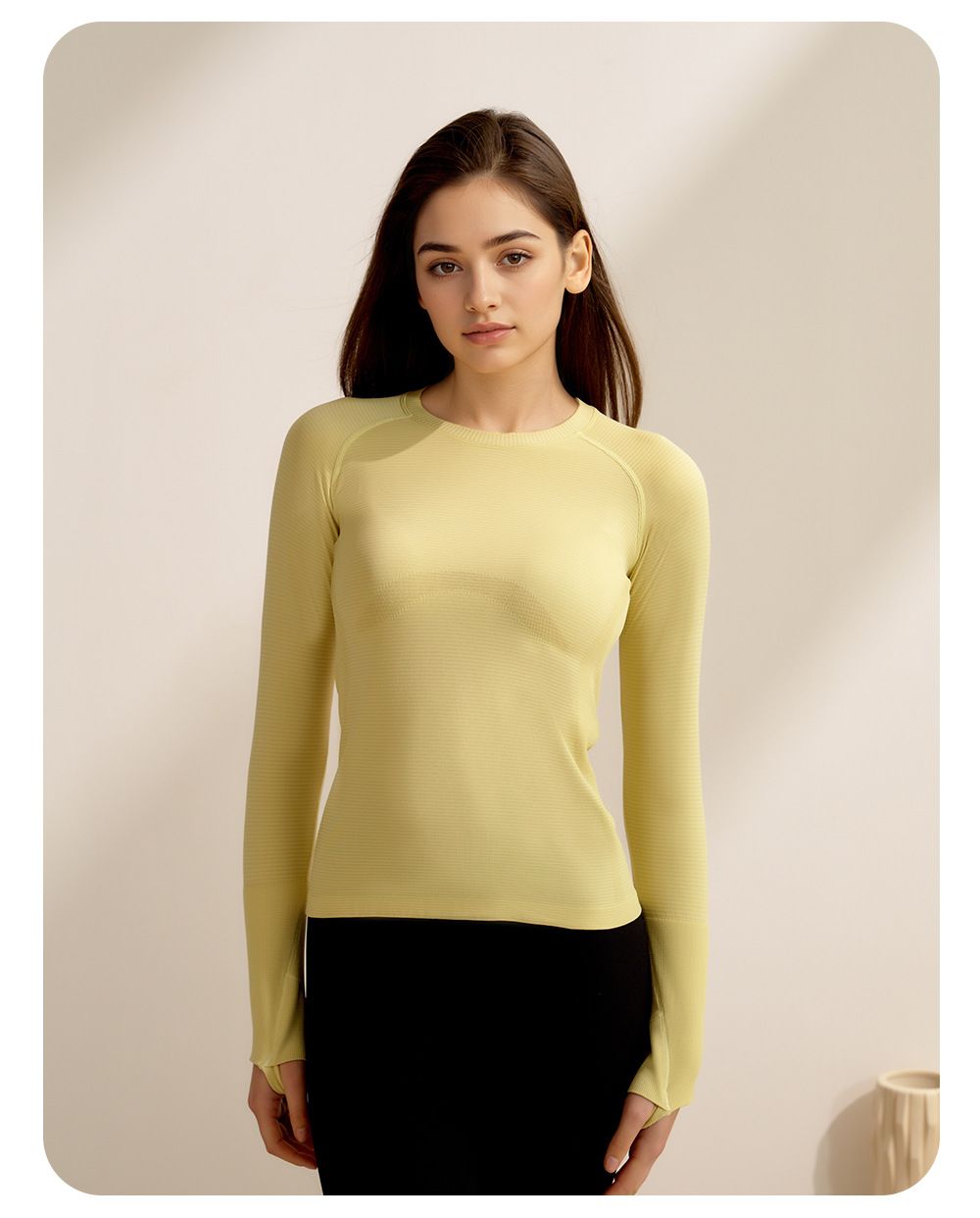 Women's athletic yoga top, long sleeve, quick-dry, pilates training